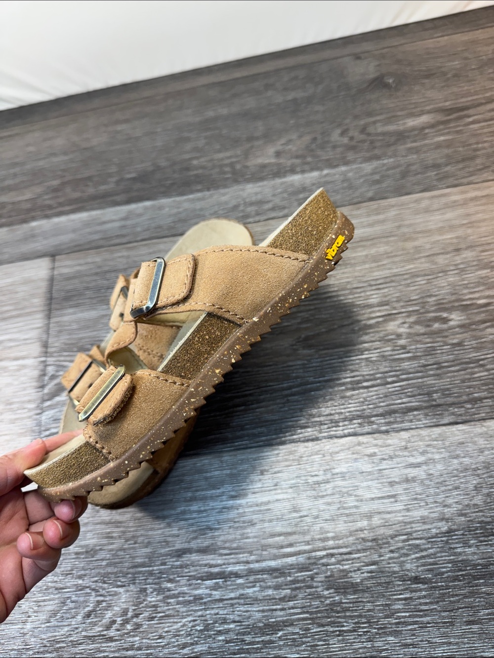 Dansko vibram Tan Suede Double-Buckle Slide Sandals women’s Sz 36 (h19) - Picture 4 of 7
